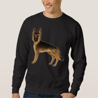 Black And Tan German Shepherd Cartoon GSD Dog Sweatshirt