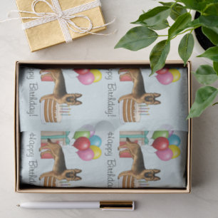 Black And Tan German Shepherd Colorful Birthday Tissue Paper