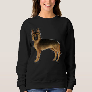 Black And Tan German Shepherd Dog Illustration Sweatshirt