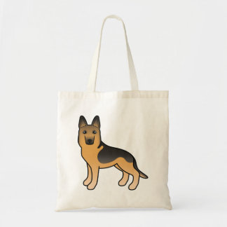 Black And Tan German Shepherd Dog Illustration Tote Bag