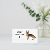Black And Tan German Shepherd Dog Kennel Breeder Business Card (Standing Front)