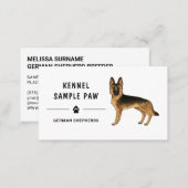 Black And Tan German Shepherd Dog Kennel Breeder Business Card (Front/Back)
