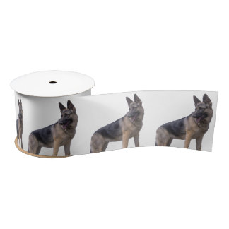 Black and Tan German Shepherd Dog Satin Ribbon