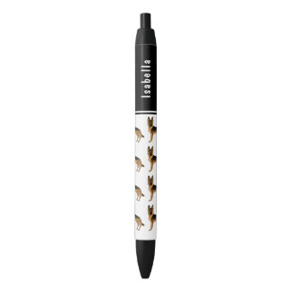 Black And Tan German Shepherd Dog With Custom Name Pen