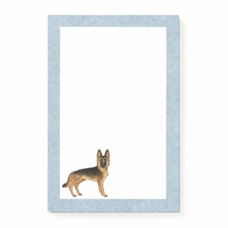 Black And Tan German Shepherd GSD Breed Dog Blue Post-it Notes