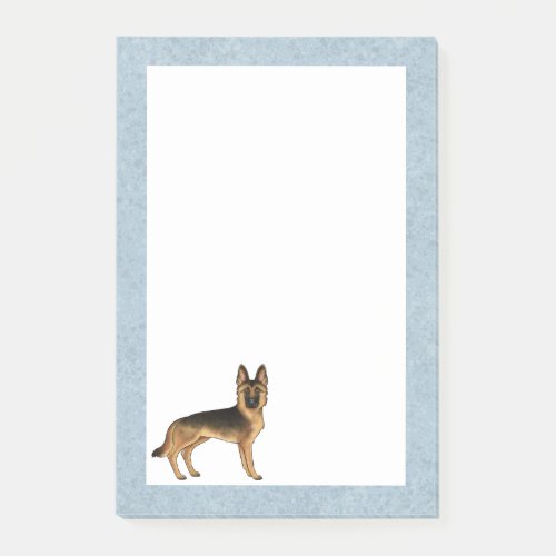 Black And Tan German Shepherd GSD Breed Dog Blue Post_it Notes
