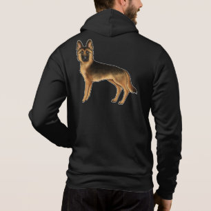 Black And Tan German Shepherd GSD Dog Design Hoodie