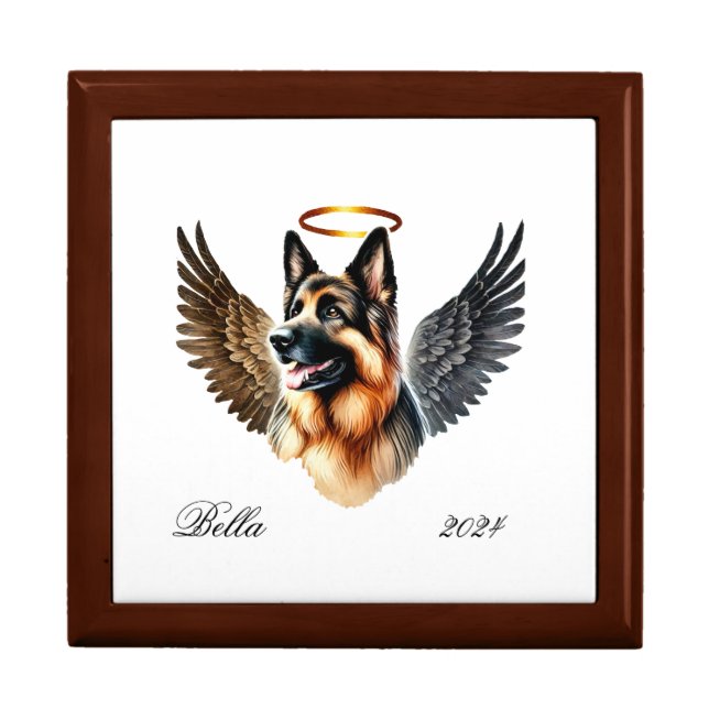 Black And Tan German Shepherd Memorial  Gift Box (Front)