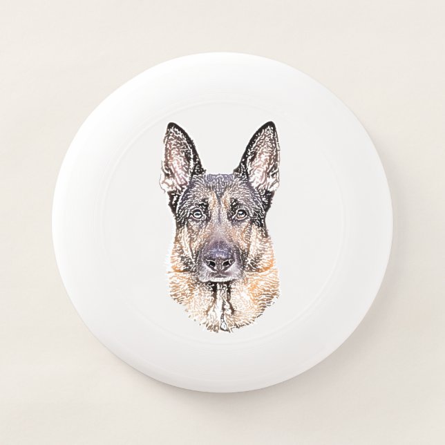 Black and Tan German Shepherd Portrait Wham-O Frisbee (Front)