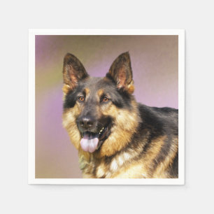 Black and Tan GSD Paper Napkins