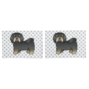 Black And Tan Havanese Cute Cartoon Dog Pillow Case