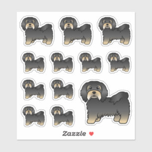 Black And Tan Havanese Cute Cartoon Dogs Sticker