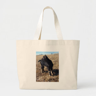 Black and Tan Kid Large Tote Bag