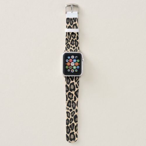 Black and Tan Leopard Print Apple Watch Band