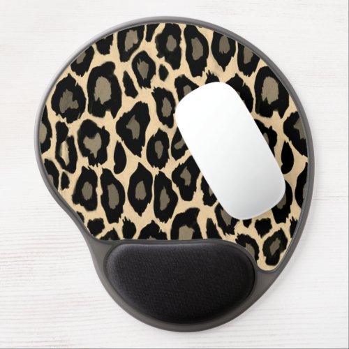 Black and Tan Leopard Print Gel Mouse Pad