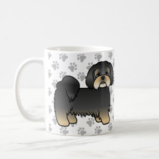 Black And Tan Lhasa Apso Cute Cartoon Dog Coffee Mug