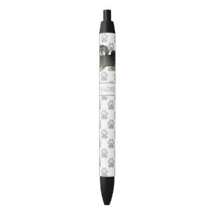 Black And Tan Lhasa Apso Cute Cartoon Dog & Name Pen