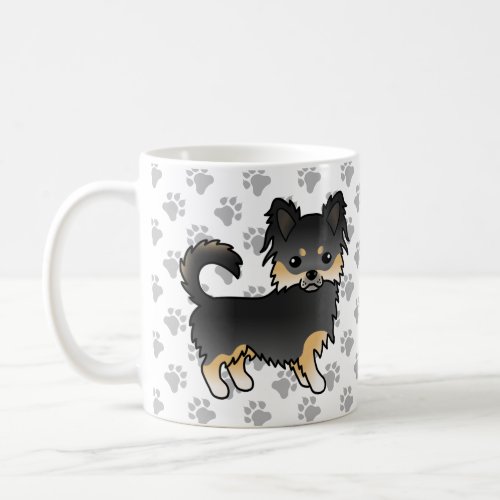 Black And Tan Long Coat Chihuahua Cute Dog  Paws Coffee Mug