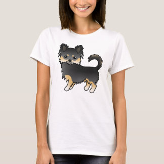 Black And Tan Long Coat Chihuahua Cute Dog T-Shirt