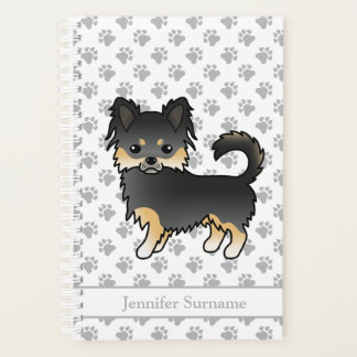 Black And Tan Long Coat Chihuahua Dog &amp; Text Planner
