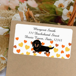 Black and Tan Long Haired Dachshund 1 Label