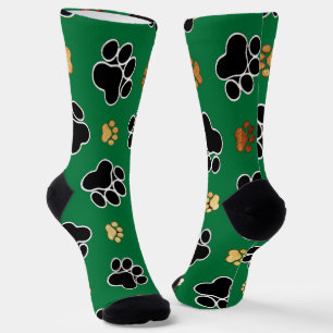 Black and tan luxury canine dog paw socks