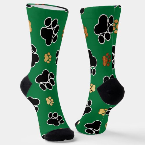 Black and tan luxury canine dog paw  socks