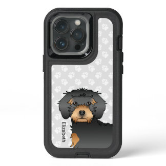 Black And Tan Mini Goldendoodle Cartoon Dog &amp; Name iPhone 13 Pro Case