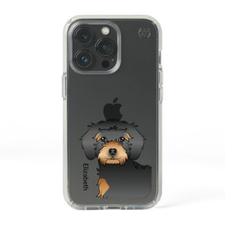 Black And Tan Mini Goldendoodle Cartoon Dog &amp; Name Speck iPhone 13 Pro Case