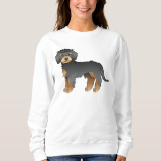Black And Tan Mini Goldendoodle Cute Cartoon Dog Sweatshirt