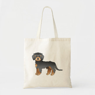 Black And Tan Mini Goldendoodle Cute Cartoon Dog Tote Bag