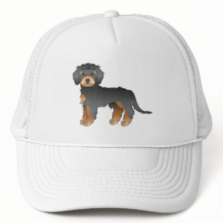Black And Tan Mini Goldendoodle Cute Cartoon Dog Trucker Hat