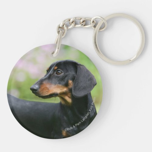 Black and Tan Miniture Dachshund 2 Keychain