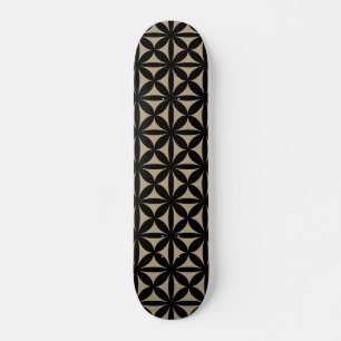 Black and Tan Modern / Retro Print  Skateboard