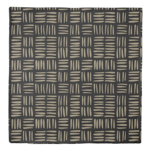 Black and Tan Modern Tribal Inspired  Duvet Cover