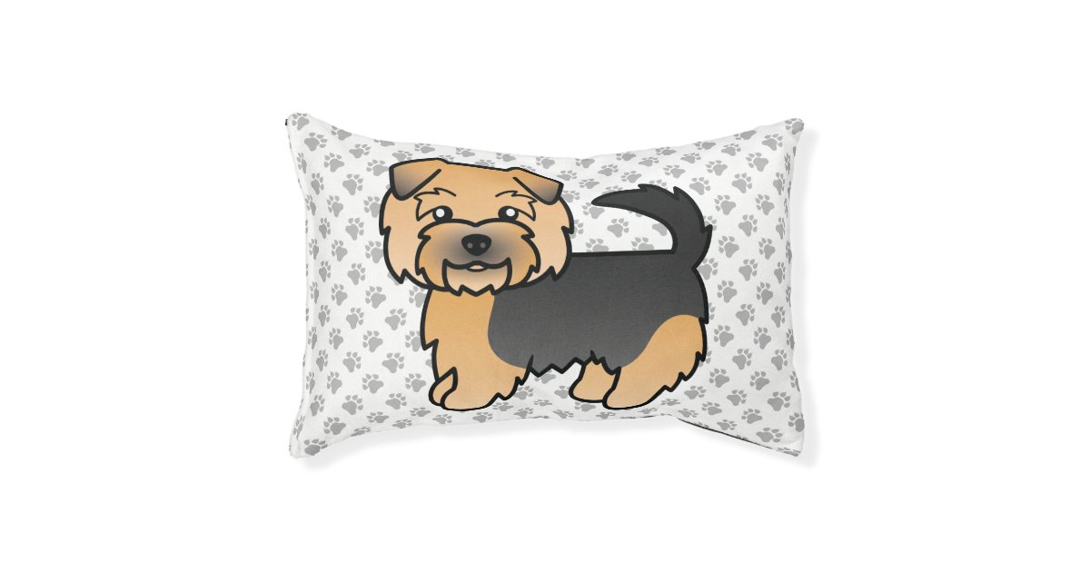 Black And Tan Norfolk Terrier Cartoon Dog Paws Pet Bed Zazzle Com