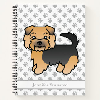 Black And Tan Norfolk Terrier Cartoon Dog &amp; Text Notebook