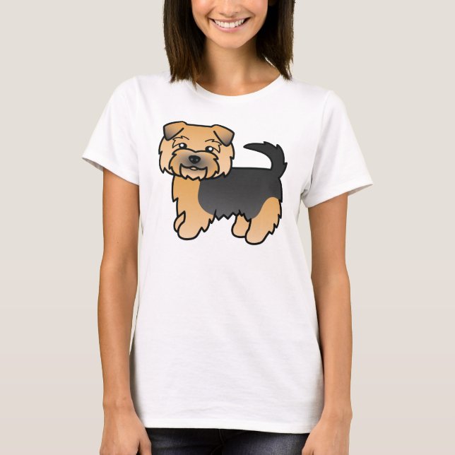 Black And Tan Norfolk Terrier Cute Cartoon Dog T-Shirt (Front)