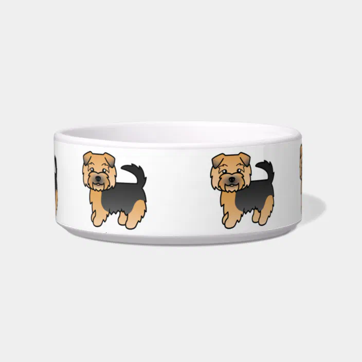 Black And Tan Norfolk Terrier Cute Cartoon Dogs Bowl Zazzle Com