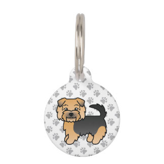 Black And Tan Norfolk Terrier Dog &amp; Pet's Info Pet ID Tag