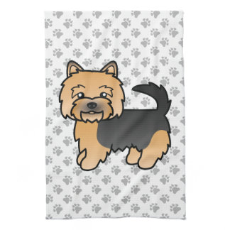 Black And Tan Norwich Terrier Cute Cartoon Dog Kitchen Towel