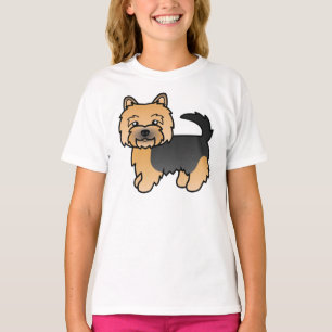 Black And Tan Norwich Terrier Cute Cartoon Dog T-Shirt