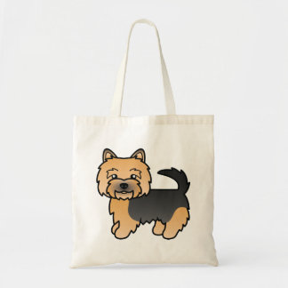 Black And Tan Norwich Terrier Cute Cartoon Dog Tote Bag