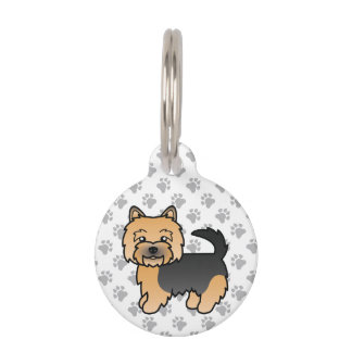 Black And Tan Norwich Terrier Dog &amp; Pet's Info Pet ID Tag