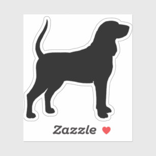 Black and Tan or Bluetick Coonhound Silhouette Sticker