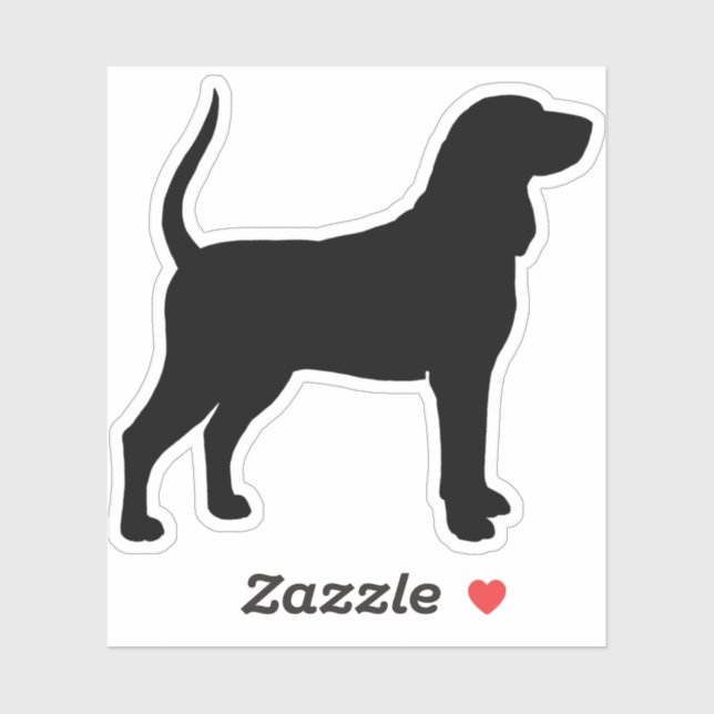 Black and Tan or Bluetick Coonhound Silhouette Sticker (Sheet)