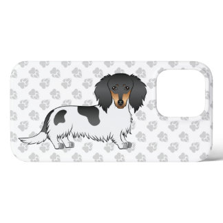 Black And Tan Piebald Long Hair Dachshund Dog iPhone 13 Pro Case
