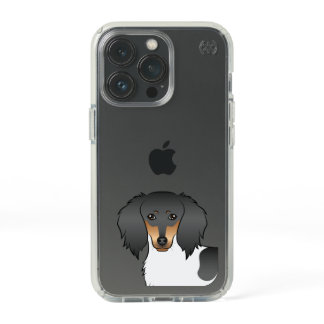 Black And Tan Piebald Long Hair Dachshund Head Speck iPhone 13 Pro Case