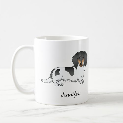 Black And Tan Piebald Long Hair Dachshund  Name Coffee Mug