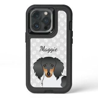 Black And Tan Piebald Long Hair Dachshund &amp; Name iPhone 13 Pro Case